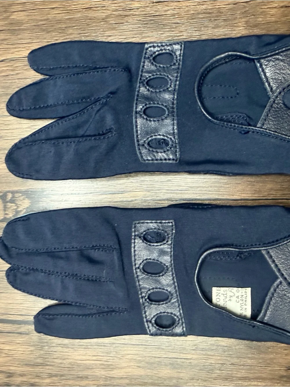 Vintage Isatoner Aris Gloves One Size Womens Driving Gloves Navy Blue